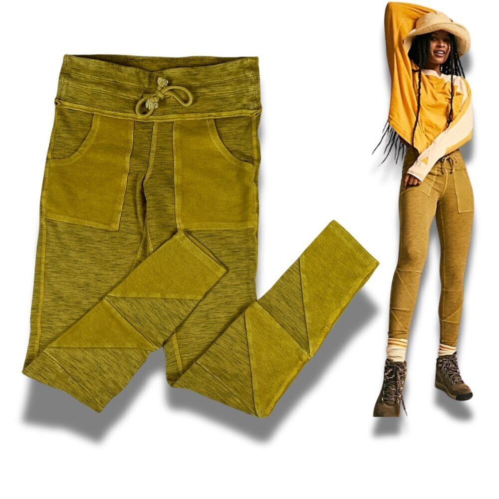 NEW Free People Movement French Terry Kyoto Leggings Dusk Yellow XS